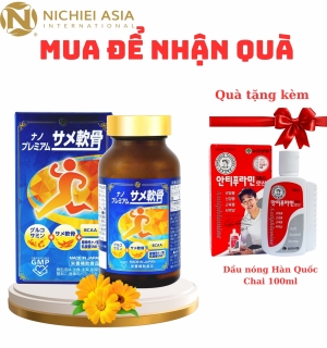 Viên uống hỗ trợ đau nhức xương khớp sụn vi cá mập của Nhật Nano Premium Shark Cartilage 150 viên
